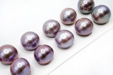 画像をギャラリービューアに読み込む, (パープル/玉虫色)有核 天然色 ペアルース 片穴 ボタン バロック