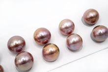 画像をギャラリービューアに読み込む, (パープル/玉虫色)有核 天然色 ペアルース 片穴 ボタン バロック