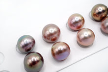 画像をギャラリービューアに読み込む, (パープル/玉虫色)有核 天然色 ペアルース 片穴 ボタン バロック