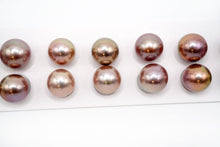 画像をギャラリービューアに読み込む, (パープル/玉虫色)有核 天然色 ペアルース 片穴 ボタン バロック