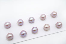 画像をギャラリービューアに読み込む, 淡水パール 無核 天然色ピンク ペアルース 片穴 セミラウンド