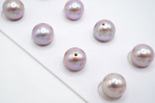 画像をギャラリービューアに読み込む, 淡水パール 無核 天然色ピンク ペアルース 片穴 セミラウンド