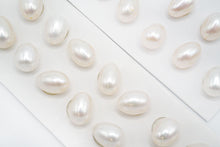 画像をギャラリービューアに読み込む, (2ペア) 淡水パール 白 ペアルース 片穴 ドロップ ライス