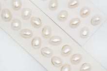 画像をギャラリービューアに読み込む, (2ペア) 淡水パール 白 ペアルース 片穴 ドロップ ライス