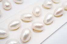 画像をギャラリービューアに読み込む, (2ペア) 淡水パール 白 ペアルース 片穴 ドロップ ライス
