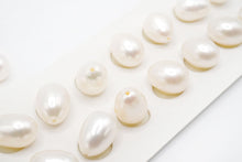 画像をギャラリービューアに読み込む, (2ペア) 淡水パール 白 ペアルース 片穴 ドロップ ライス