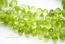 画像をギャラリービューアに読み込む, (半連/1連)宝石質 ペリドット 25cm ファセット ドロップ