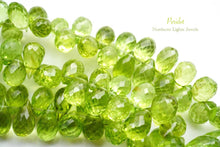 画像をギャラリービューアに読み込む, (半連/1連)宝石質 ペリドット 25cm ファセット ドロップ