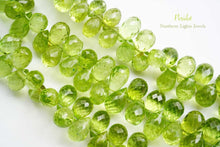 画像をギャラリービューアに読み込む, (半連/1連)宝石質 ペリドット 25cm ファセット ドロップ