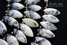 Load image into Gallery viewer, (2/10pc)デンドライト オパール ファセット マーキスシェイプ