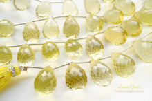 画像をギャラリービューアに読み込む, (No.1-3)宝石質 大粒 レモンクォーツ ファセット ドロップ