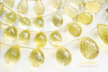 画像をギャラリービューアに読み込む, (No.1-3)宝石質 大粒 レモンクォーツ ファセット ドロップ