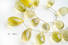 画像をギャラリービューアに読み込む, (No.1-3)宝石質 大粒 レモンクォーツ ファセット ドロップ