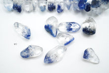 画像をギャラリービューアに読み込む, (#8-13)デュモルチェライト イン クォーツ ゴムブレス タンブルチューブ