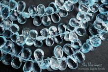 画像をギャラリービューアに読み込む, (S/M,半連/1連)上質 スカイブルートパーズ ファセット ペアシェイプ