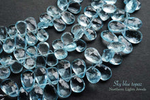 画像をギャラリービューアに読み込む, (S/M,半連/1連)上質 スカイブルートパーズ ファセット ペアシェイプ