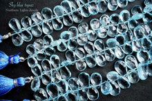 画像をギャラリービューアに読み込む, (S/M,半連/1連)上質 スカイブルートパーズ ファセット ペアシェイプ