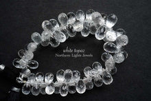 画像をギャラリービューアに読み込む, (半連/1連)宝石質 ホワイトトパーズ 13.5cm ファセット ドロップ