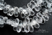 画像をギャラリービューアに読み込む, (半連/1連)宝石質 ホワイトトパーズ 13.5cm ファセット ドロップ