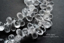 画像をギャラリービューアに読み込む, (半連/1連)宝石質 ホワイトトパーズ 13.5cm ファセット ドロップ