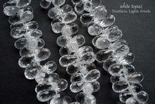 画像をギャラリービューアに読み込む, (半連/1連)宝石質 ホワイトトパーズ 13.5cm ファセット ドロップ