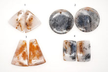 画像をギャラリービューアに読み込む, 5/24(No.1-16)デンドライトアゲート ペアルース 穴あり カボション デンドリティックアゲート