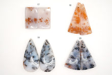 画像をギャラリービューアに読み込む, 5/24(No.17-32)高品質 デンドライトアゲート ペアルース 穴あり カボション デンドリティックアゲート