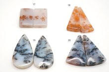 画像をギャラリービューアに読み込む, 5/24(No.17-32)高品質 デンドライトアゲート ペアルース 穴あり カボション デンドリティックアゲート