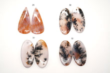 画像をギャラリービューアに読み込む, 5/24(No.17-32)高品質 デンドライトアゲート ペアルース 穴あり カボション デンドリティックアゲート