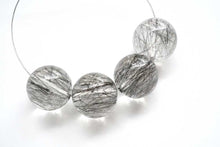 Load image into Gallery viewer, (2pc)ブラックルチルインクォーツ 丸玉 トルマリンクォーツ