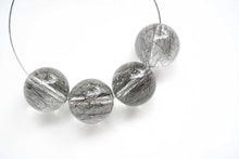Load image into Gallery viewer, (2pc)ブラックルチルインクォーツ 丸玉 トルマリンクォーツ