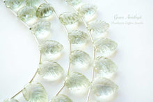 Load image into Gallery viewer, 宝石質 グリーンアメシスト カービング リーフ 葉っぱ