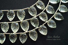 Load image into Gallery viewer, 宝石質 グリーンアメシスト カービング リーフ 葉っぱ