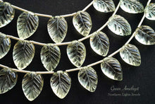 Load image into Gallery viewer, 宝石質 グリーンアメシスト カービング リーフ 葉っぱ