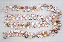 画像をギャラリービューアに読み込む, (半連/1連)高品質 淡水パール 天然色 ピンク 花びら クレオ穴 ペタル