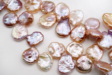 画像をギャラリービューアに読み込む, (半連/1連)高品質 淡水パール 天然色 ピンク 花びら クレオ穴 ペタル