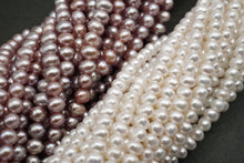 Load image into Gallery viewer, Freshwater Pearl Poppy Baroque Creo Hole White 38 cm