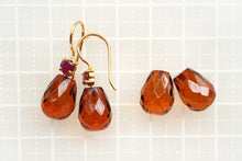 画像をギャラリービューアに読み込む, バルチックアンバー 上部片穴あき ペアルース 琥珀 ファセットドロップ