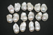 画像をギャラリービューアに読み込む, (ペア #9-19)高品質 淡水パール ホワイト オイスターバロック 穴無し ルース
