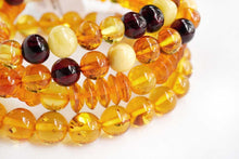 Load image into Gallery viewer, (1 row 19cm) Amber Baltic Amber 3 Colors Tumble Bracelet