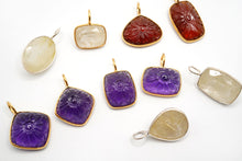 画像をギャラリービューアに読み込む, 5/28(#36-47)宝石質 ジェムストーン 銀製+K18メッキ ペントップ ヴェルメイユ 銀製フレーム