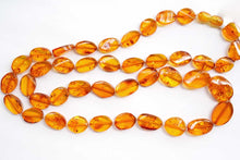 Load image into Gallery viewer, (半連/1連)バルチックアンバー 70cm ネックレス 琥珀 オーバル アンバー