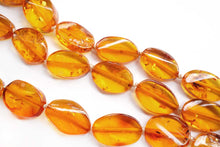 Load image into Gallery viewer, (半連/1連)バルチックアンバー 70cm ネックレス 琥珀 オーバル アンバー