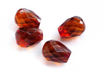 画像をギャラリービューアに読み込む, バルチックアンバー 上部片穴あき ペアルース 琥珀 ファセットドロップ