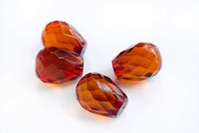 画像をギャラリービューアに読み込む, バルチックアンバー 上部片穴あき ペアルース 琥珀 ファセットドロップ