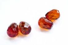 画像をギャラリービューアに読み込む, バルチックアンバー 上部片穴あき ペアルース 琥珀 ファセットドロップ