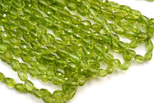 Load image into Gallery viewer, (半連/1連)宝石質 ペリドット 貫通穴 41cm ファセット ドロップ