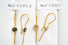 Load image into Gallery viewer, (No.1-7)宝石質 ジェムストーン トルマリン ヴェルメイユ 銀製+K18GP ピアス