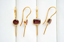 Load image into Gallery viewer, (#39/40)宝石質 ジェムストーン モザンビークガーネット ヴェルメイユ 銀製+K18GP ピアス 柘榴石