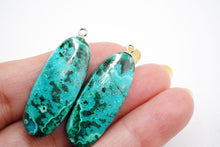 画像をギャラリービューアに読み込む, (#61/72)クリソコラマラカイト 上部片穴 ペアルース カボション